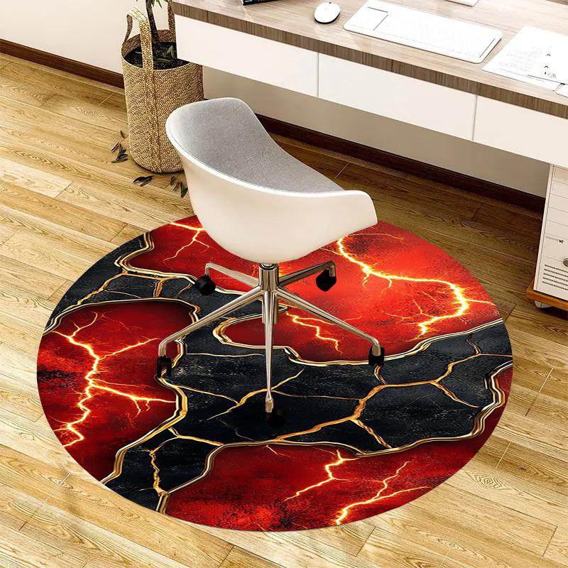 1pc Office Carpet Chair Mats Lava Flow Cracks Abstract Art Perfect for Decorating Office Chairs, Living Rooms, Or Bedrooms