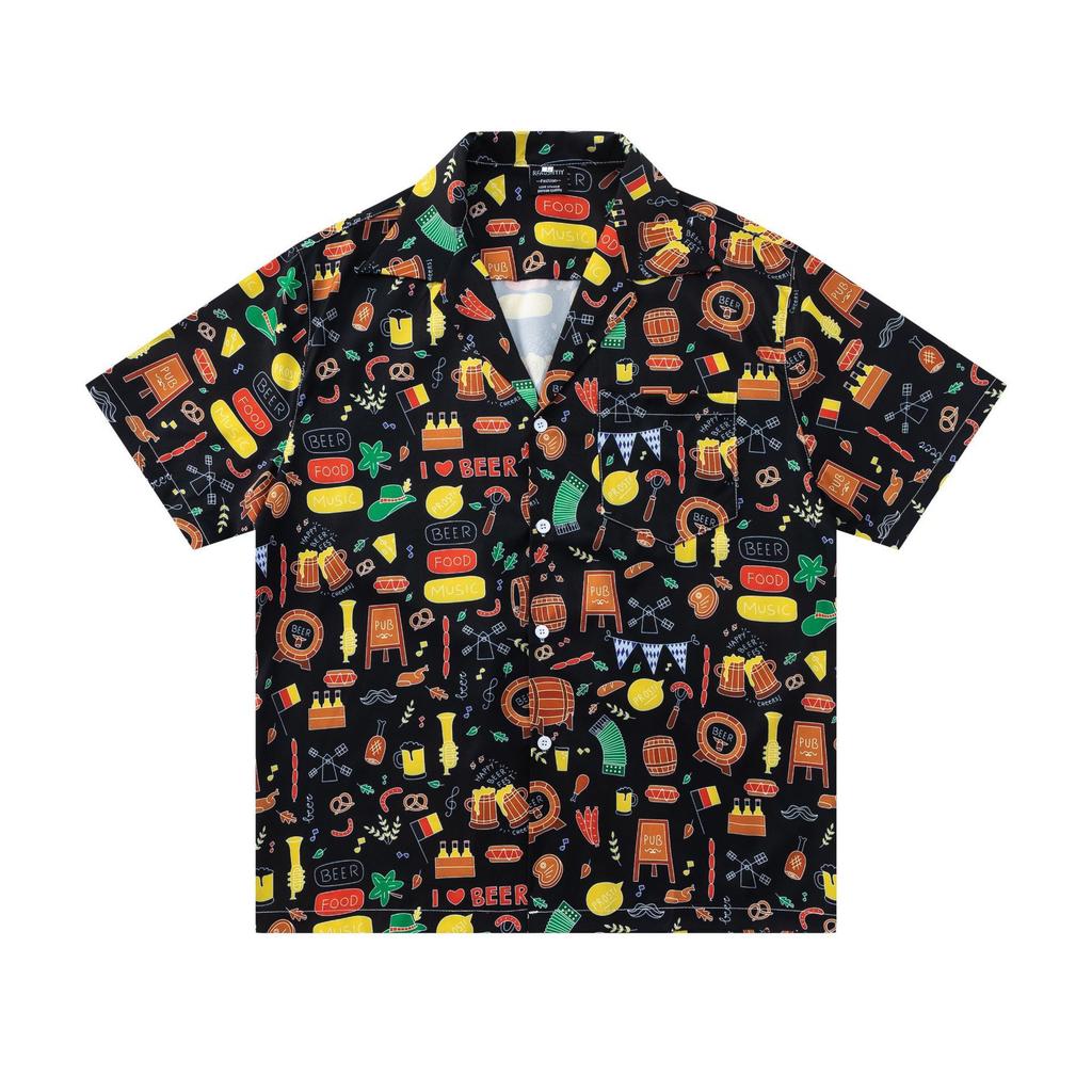 Hawaiian-style Short-sleeved Shirt for Men, Beach Shirt, Casual Shirt, Trendy
