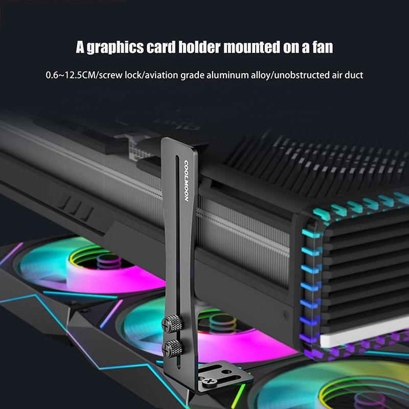 Wspornik Podtrzymujący Kartę Graficzną Odporny na Zużycie Mały Wspornik Mocujący GPU Odporny na Rdzę Aluminiowy Wspornik Gniazda GPU Dla Pozycji Wentylatora GPU