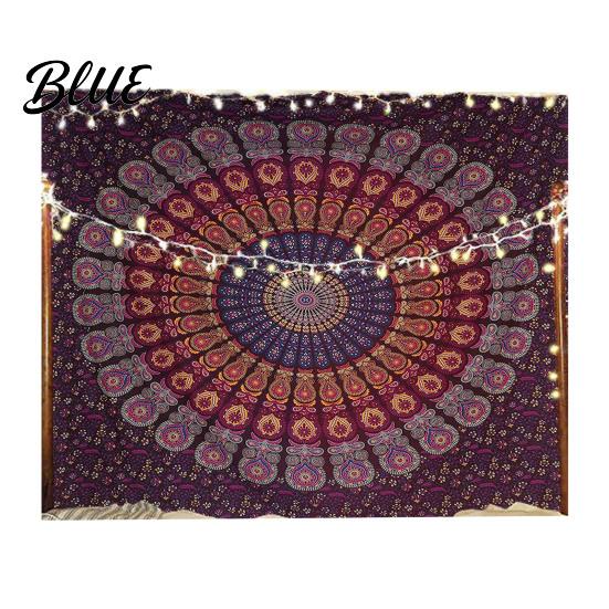 Retro Style Wall for Dorm Circular Pattern Tapestry Indian Hanging Bohemian Tapestry Rectangular Bedroom Living