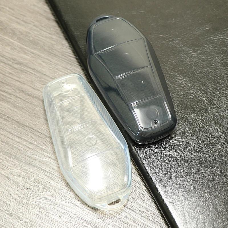 4 Buttons New Soft Transparent TPU Car Key Case for BYD Atto 3 Han EV Dolphin Remote Control Protect Cover Auto Accessories