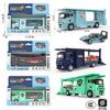 Alloy Simulation Trailer Double Decker Truck Tractor Model Toy Collection For