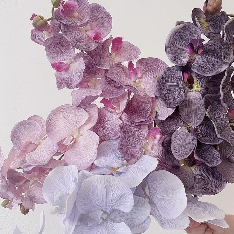 2pcs Retro Artificial Flowers 10 Head Phalaenopsis 90cm Home Flower Arrangement Wedding Living Room Vase Decoration Photography Props Fake Flower