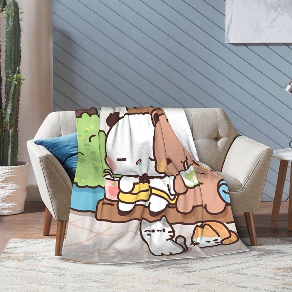 Bubu Dudu Throw Blanket for Couch Soft Cozy Plush Blanket Kawaill Couple Bears 50x60 Inches Multi-size Bedspread for All Seasons