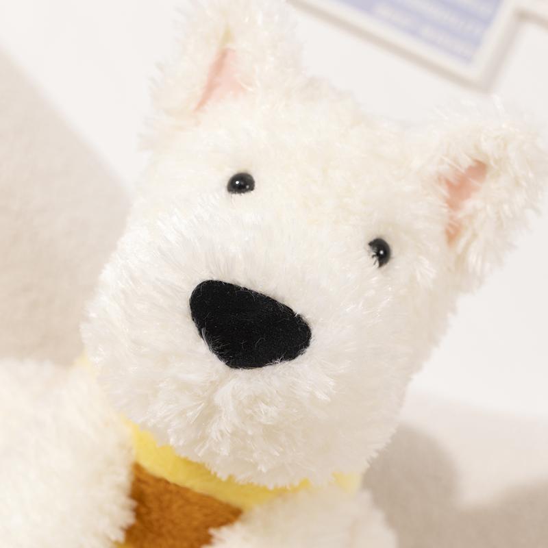 Lifelike Plush West Highland White Terrier Toy Fluffy Real-life Stuffed Animals Dog Cosplay Bee Children Toy Birth Date Present