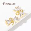 18K Gold Plated Shiny Cubic Zirconia Crystal Bowknot Charm Connectors For DIY Women's Earrings/Bracelets Jewelry Making Supplies