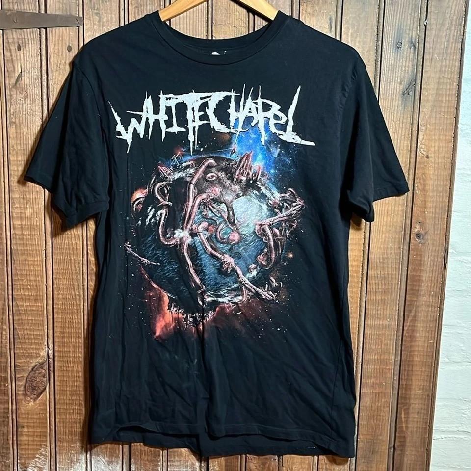 Vintage Whitechapel Band Hate Creation Short Sleeve Black Shirt CL403 XL