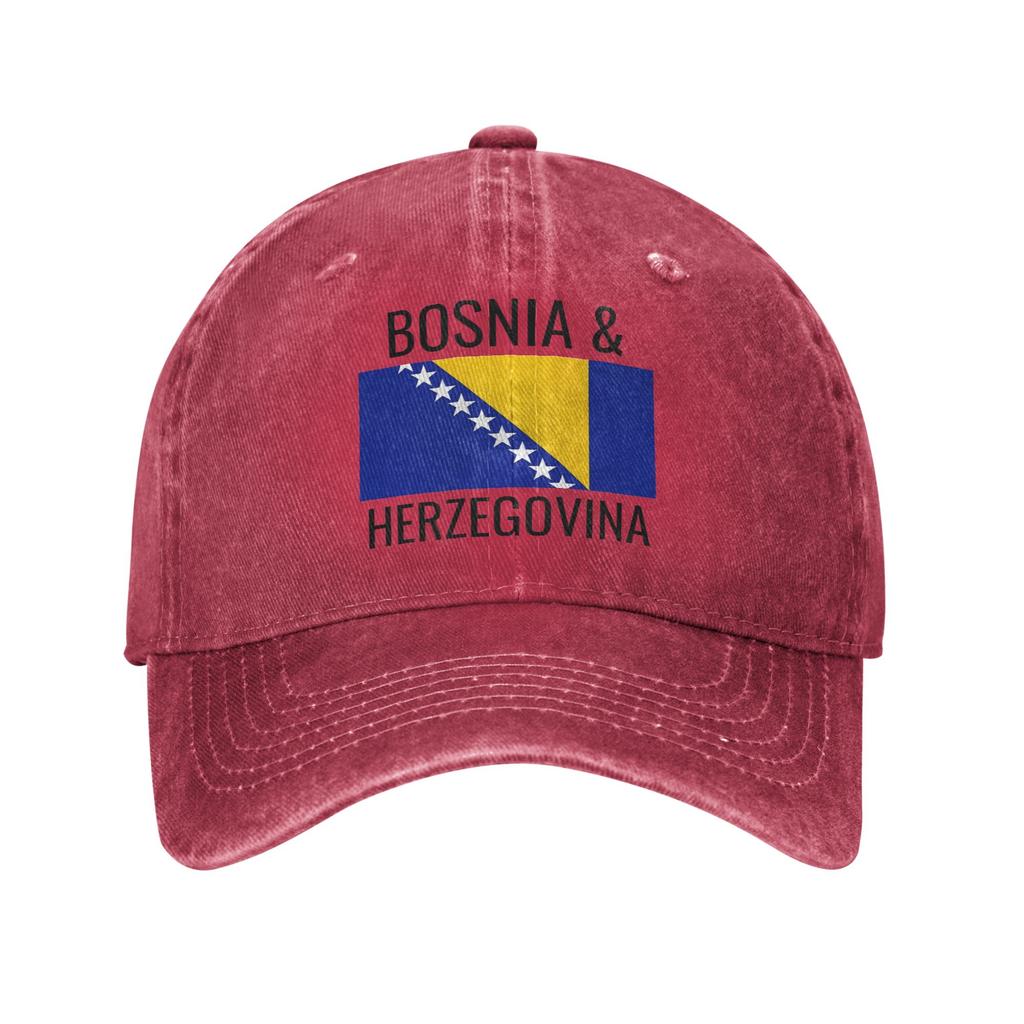 Vintage Bosnia and Herzegovina Flag Baseball Caps for Unisex Women Distressed Denim Snapback Hat Activities Adjustable Fit Hats Cap