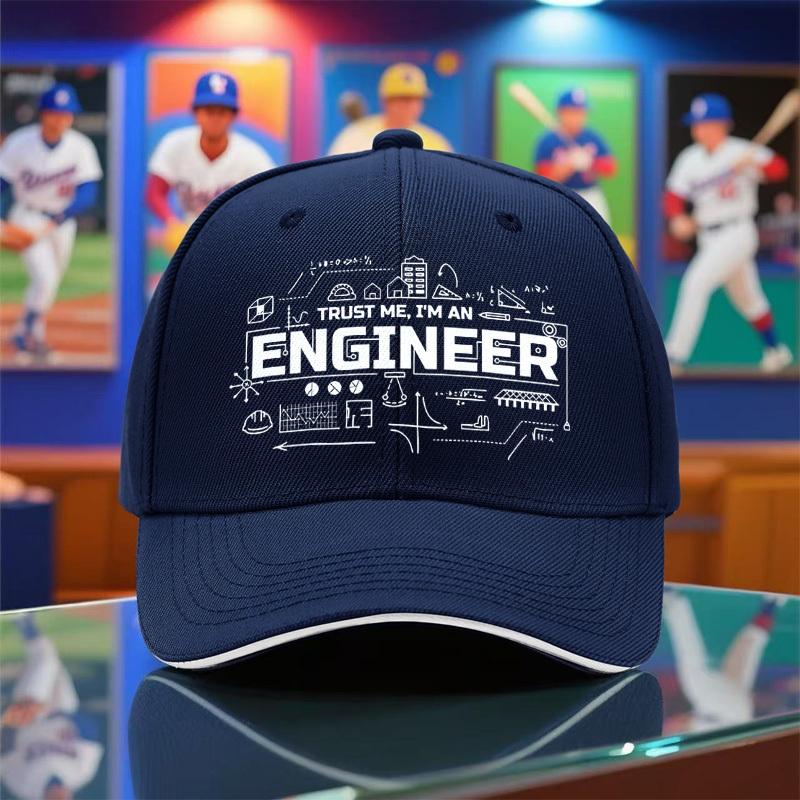 1pc Engineer Graphic Baseball Cap  Lightweight Breathable Hat with Adjustable Strap Appropriate for Any Season