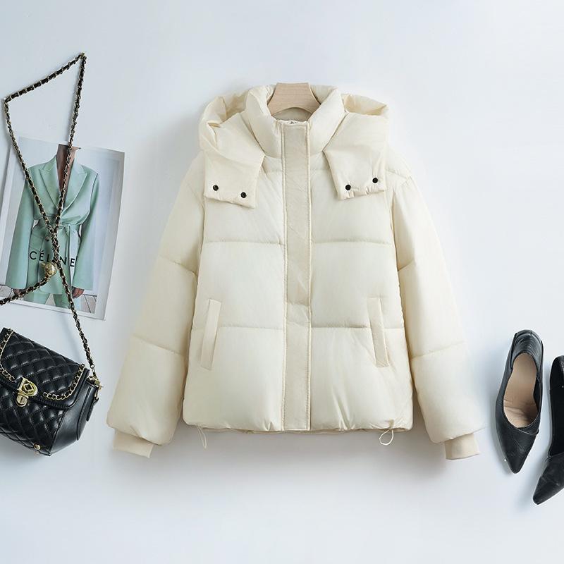 New women's winter fluffy short cotton clothes loose small thickened cotton clothes fashionable bread clothes jacket