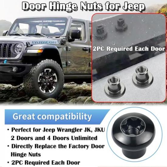 Door Hinge Nuts Compatible with 2007-2018 8pcs Door Hinge Nuts for JK JKU