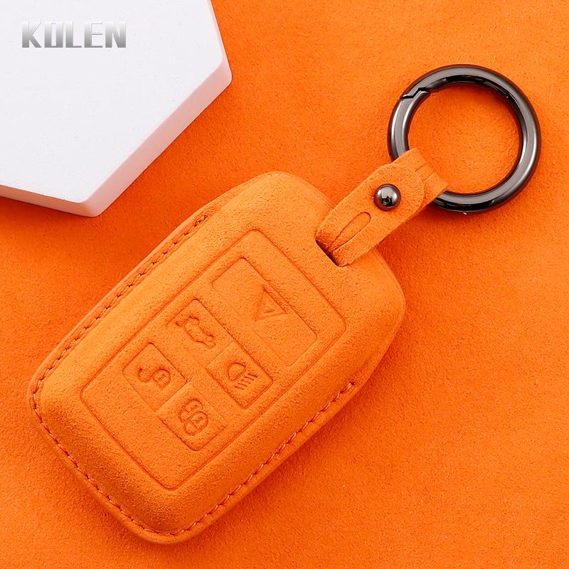 Leather Car Remote Key Case Cover Shell For Land Rover Range Rover Evoque Discovery Sport Velar For Jaguar Xe E-Pace Xf Keyless