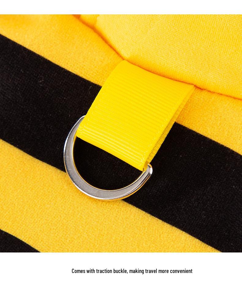 Leashable Bee Pet Sweatshirt for Cats: Cozy Autumn/Winter Fleece for Ragdoll & Blue Cats, Two-Legged Design.