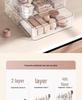 Luxury Large Capacity Cosmetic Storage Box with Drawers for Desktop or Dressing Table