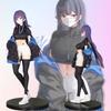 Maxcute Girl Masked Yuna Figure Anime Statue Model Ornament Xmas Gift Garnish