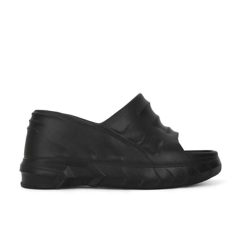 [] Wang Fried Model~ Small Person Height Increase 8CM Casual Height Increase Slope Heel Muffin Thick Bottom One-word Slippers Women