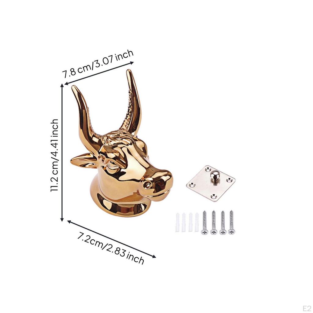 Guitar Holder with Bull Head Decorative Wall Mount Hanger for Living Room
