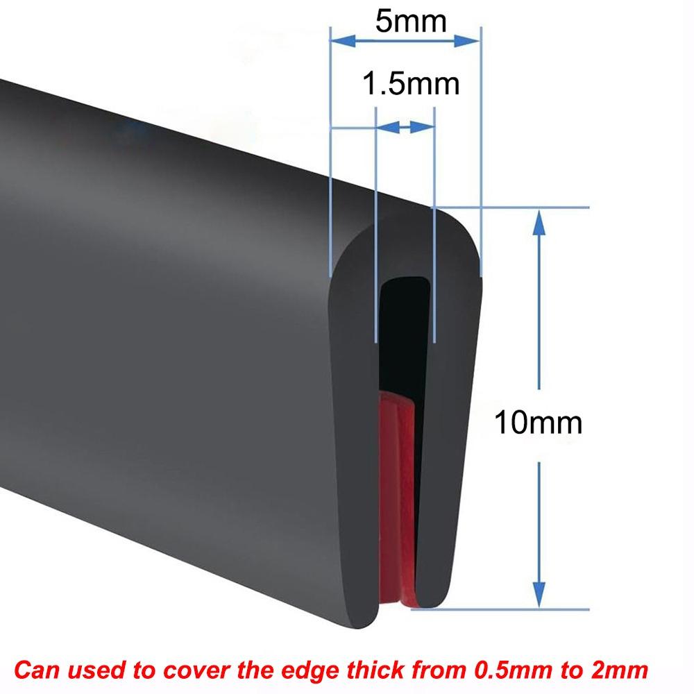U-Shape Edge Protector Strip Trim Rubber Seal Edge Shield New Edge Protector