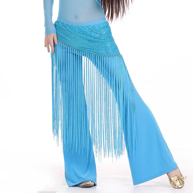 Highlight Tassel Waist Chain New Practice Dress Set Hip Scarf Tassel Indian Dance Costume Performance Dress Set Three Piece Set