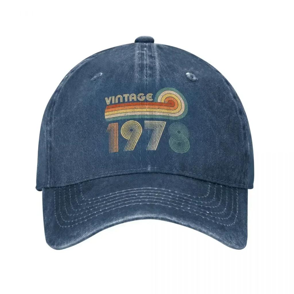 Vintage 1978 Baseball Cap Classic Distressed Washed Snapback Hat for Men Women Outdoor Workouts Adjustable Hats Cap