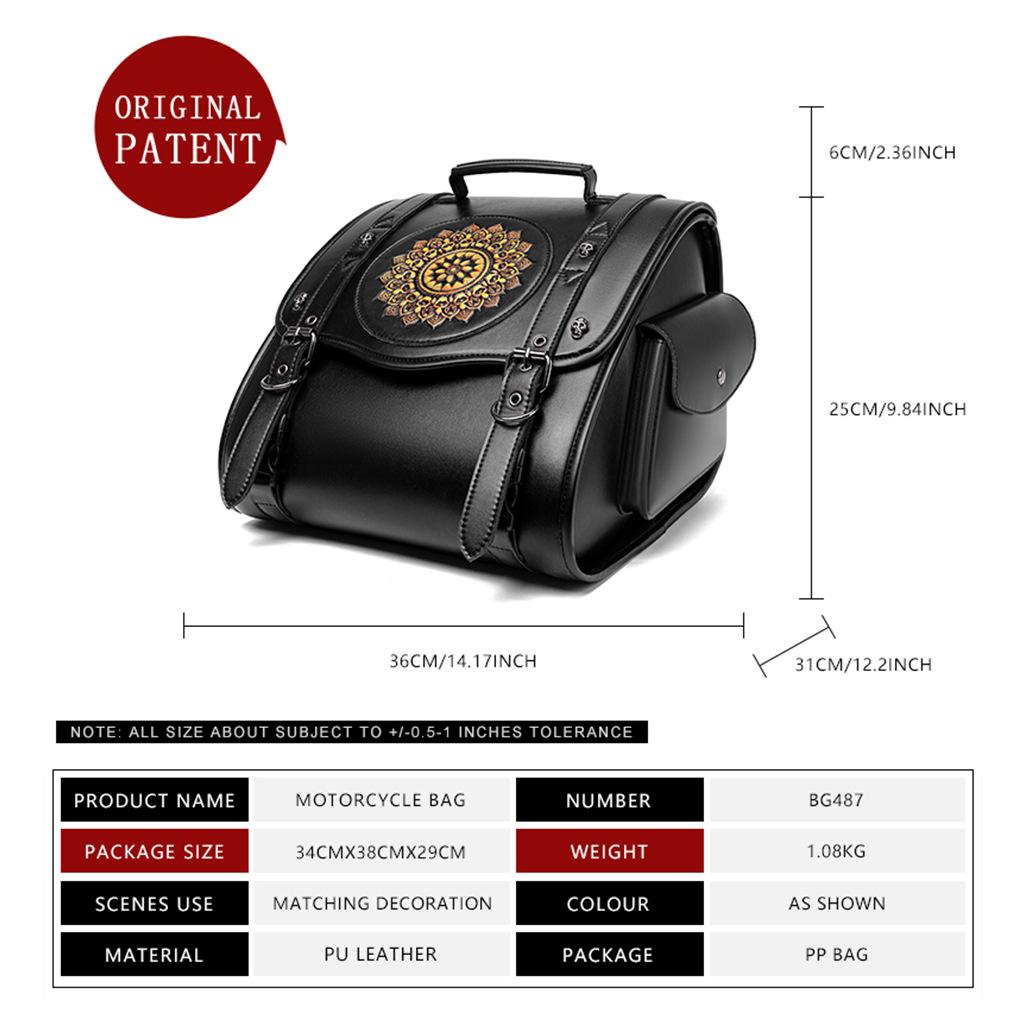 Retro Harley Motorcycle Tail Bag Pu Leather Large Capacity Knight Rear Seat Luggage Bag Modification Accessories