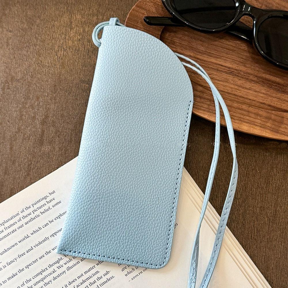 Hängende Hals PU-Leder Brillen Tasche Brillen Schutz Hülle Sonnenbrillen Brillen Tasche Reise