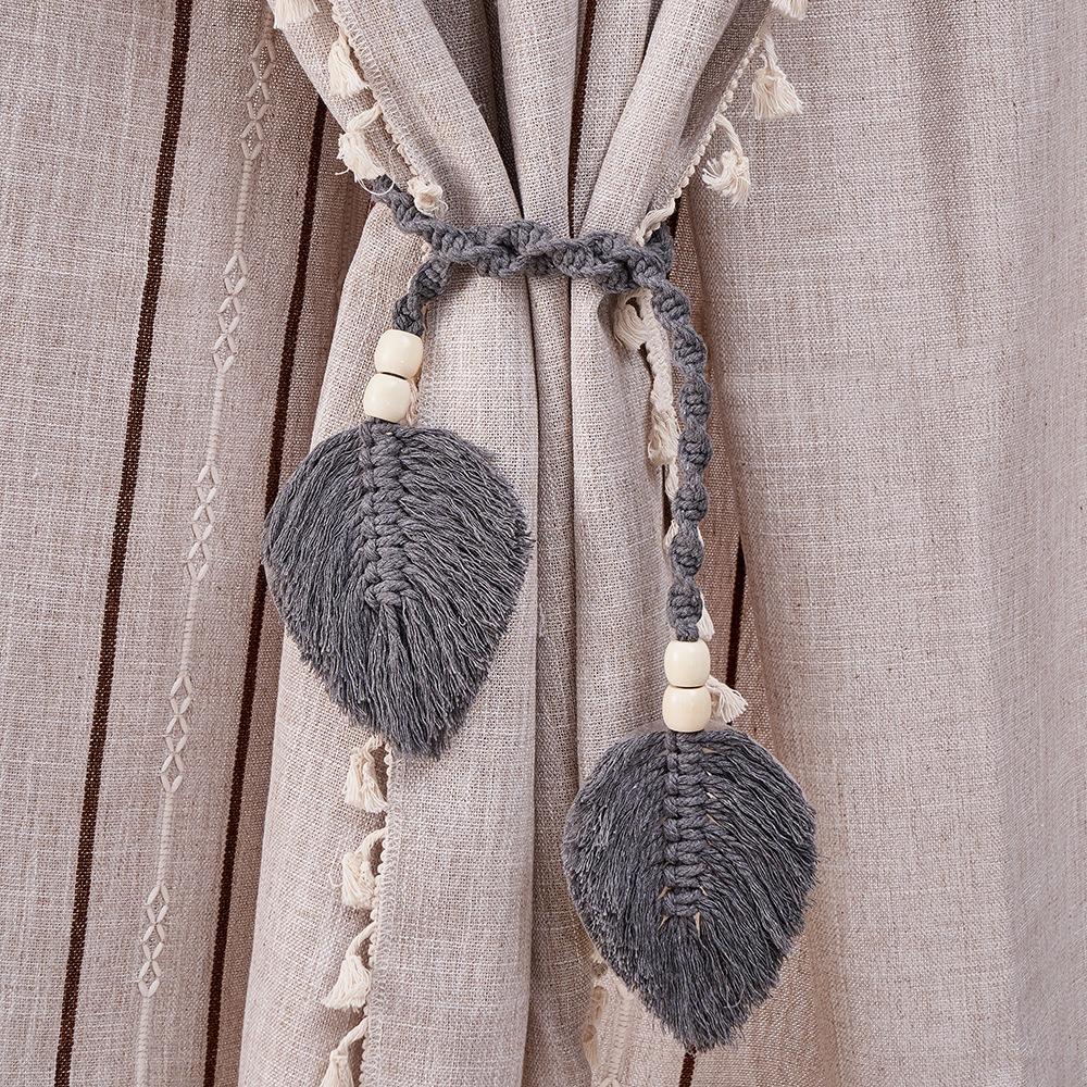 Boho Curtain Tieback Leaf Shape Curtain Hanging Rope Simple Curtain Buckles  Home Decoration