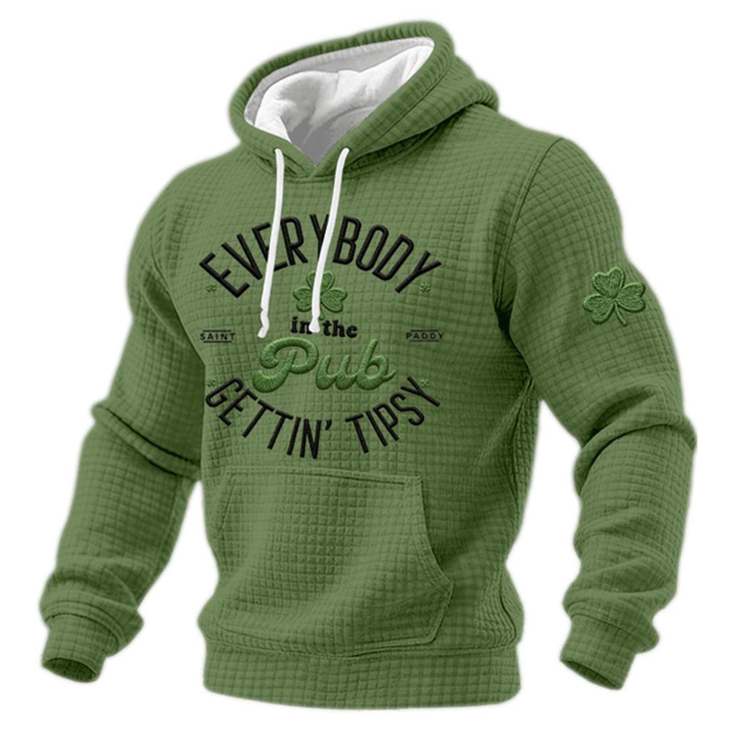 Men Irish Casual Graphic Knit Pullover Casual Shirt Holiday Outfit