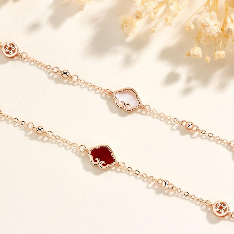 Ruyi Xiangyun Bracelet Women's Guochao Retro New Chinese Coin Agate Natal Hand Jewelry Women