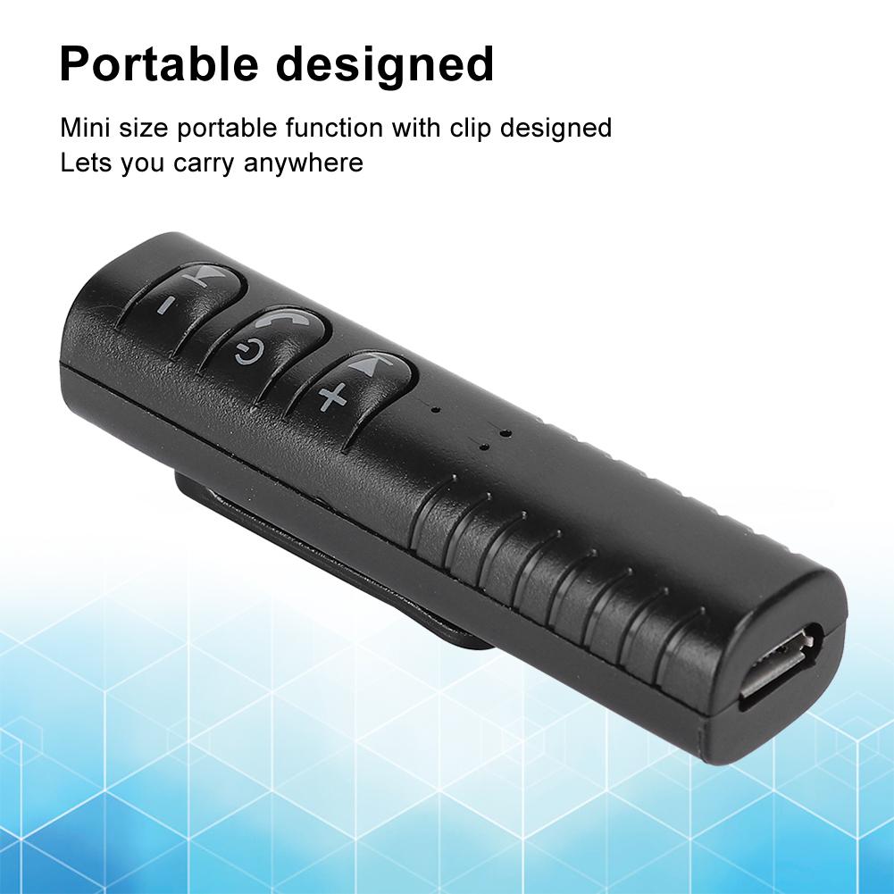 Portable Collar Clip Car Hands Free Bluetooth 3.5 AUX Audio Receiver 4.2 High Definition Call Taking Pictures