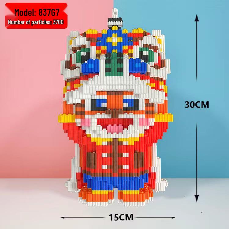 Girls' Compatible Lego: Violent Bear Building Block Series - Educational Micro-Block Interlocking Toys & Gifts