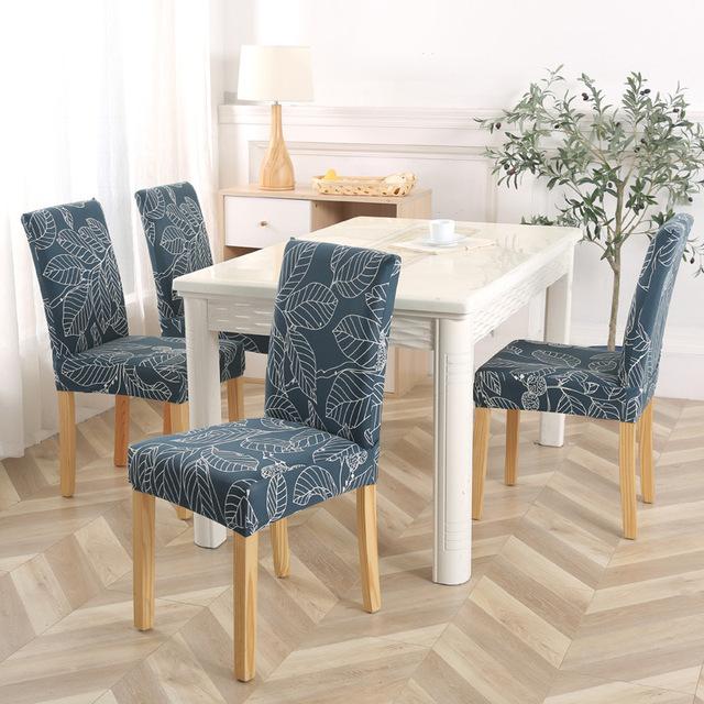 Leaves Series Chair Cover Removable Anti -Dirty Flower Branch Printed Dining Chair Cover Sets For Dining Space Home Wedding Stretch Seat Case