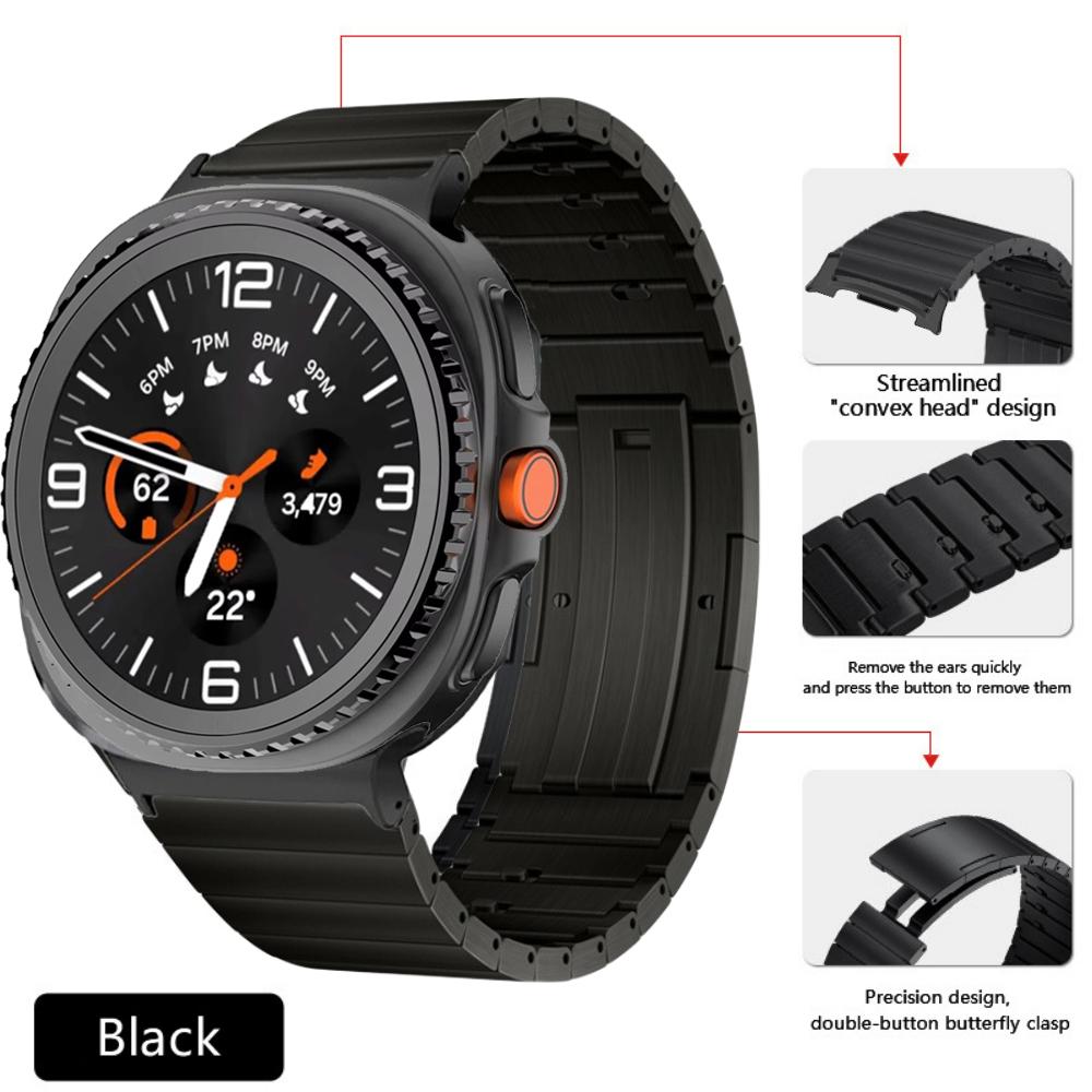 Tytanowy Pasek do Samsung Galaxy Watch 8 Classic 46mm Metalowa Opaska na Nadgarstek do Galaxy Watch 8 44mm 40mm/Ultra 47mm 2025 Akcesoria