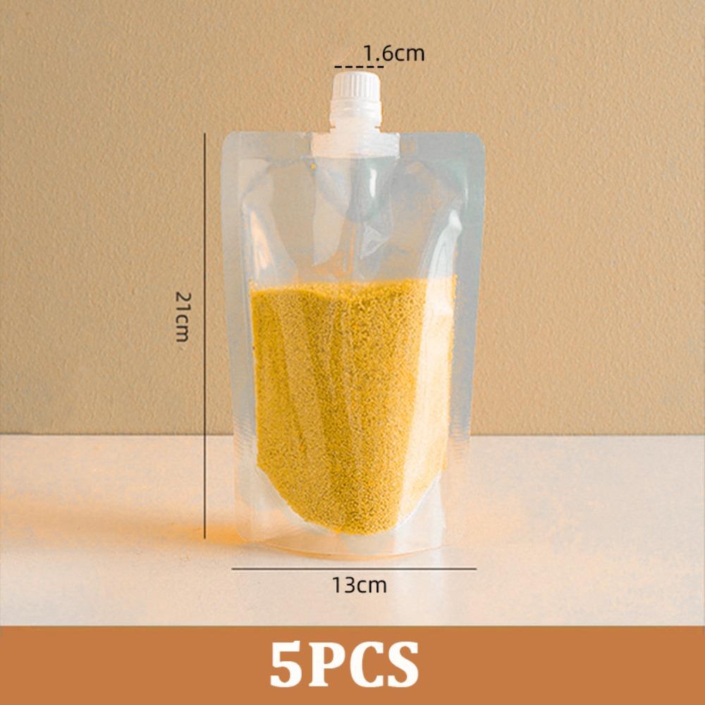 

5Pcs Transparent Grain Storage Bags Moisture Proof Fresh Keeping Bags Kitchen Supplies 0.5kg