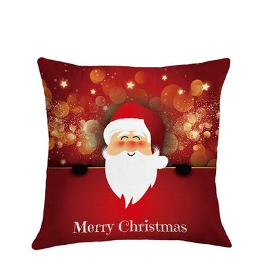 Neujahr Frohe Weihnachten Weihnachtsmann Druckmuster Kissenbezug für Zuhause Wohnzimmer Sofa Dekoration Kissen