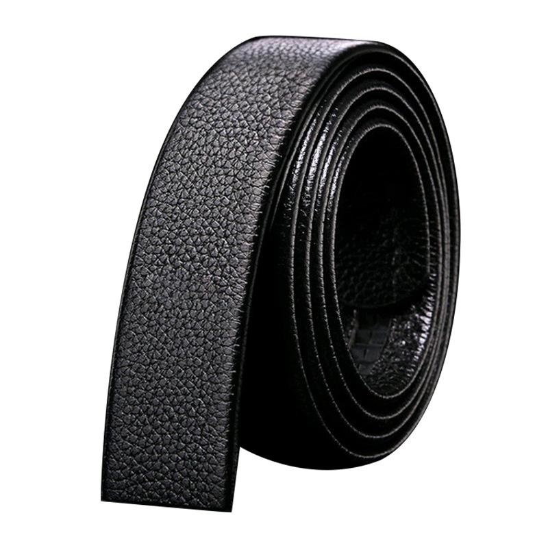 Men's Top Layer Cowhide Belt Strip Belt Men's Genuine Leather Belt Men's No Buckle Belt Lychee Pattern