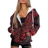 Vintage Ethnic 3D Printed Zip Up Hoodie Loose Fit Horse Geometric Graphic Sweatshirt Women
