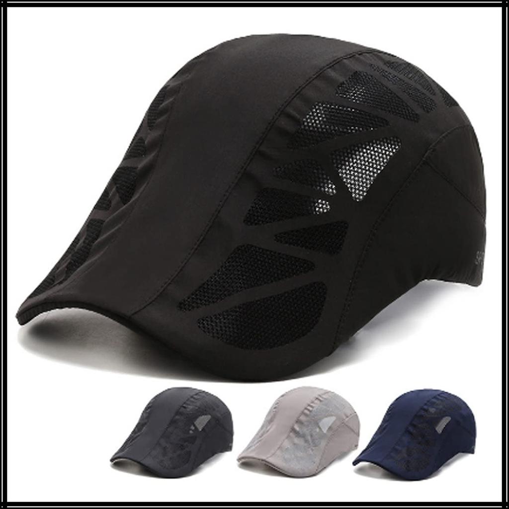 Hunting Mesh Cap Logo Hat Running Sports Lightweight Quick Drying CA500 [White Fang] Men's (Black)