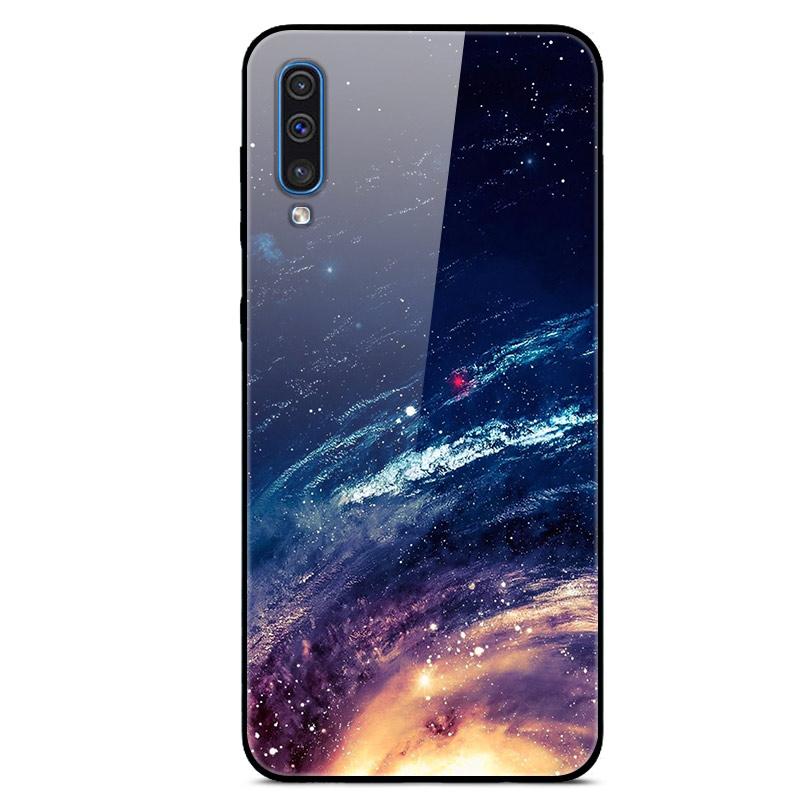 For Samsung A50 Case A51 Tempered Glass Planet Space Cover Glass Back Case for Samsung Galaxy A50S A51 A50 A 50 Fundas Coque