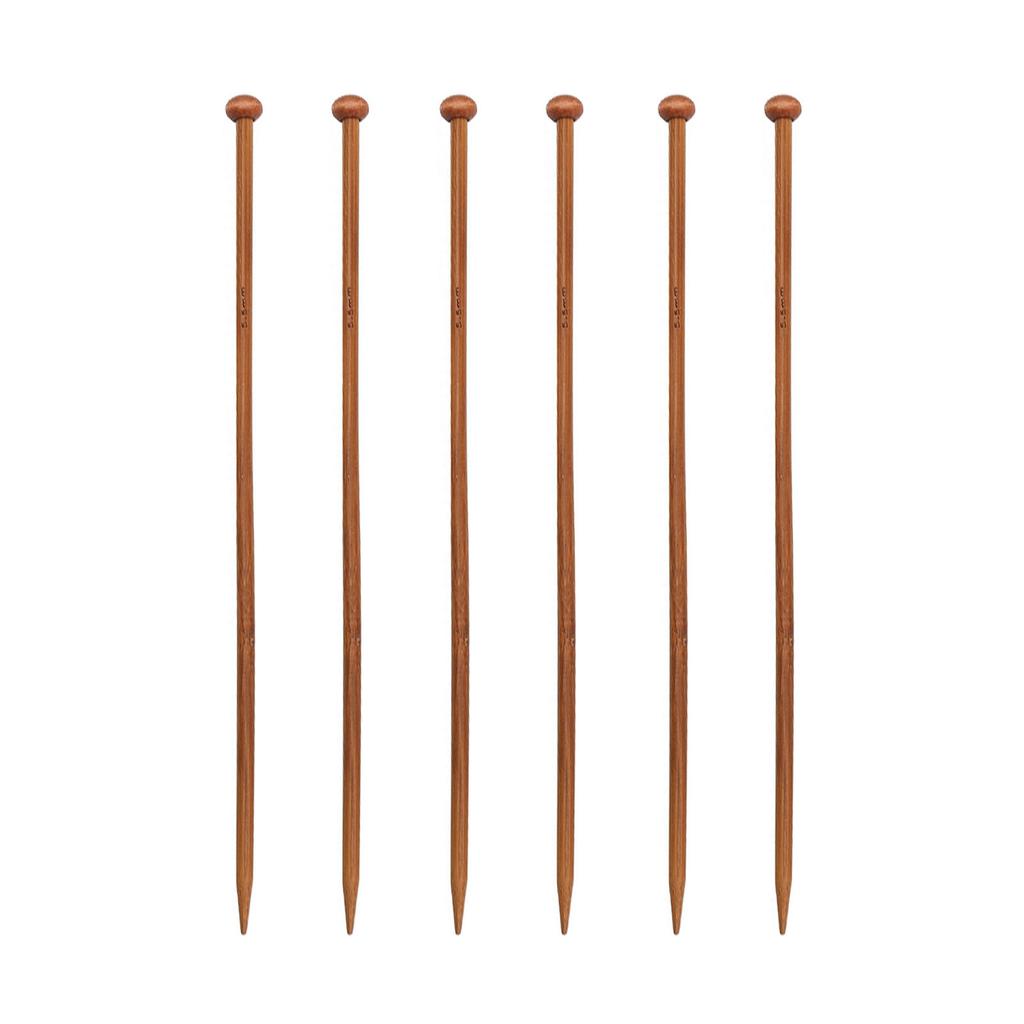 6PCS Bamboo Crochet Hooks for Weaving Bag Socks Yarn Crafts Wood Knitting Needle Pointed Head Knitting Needle