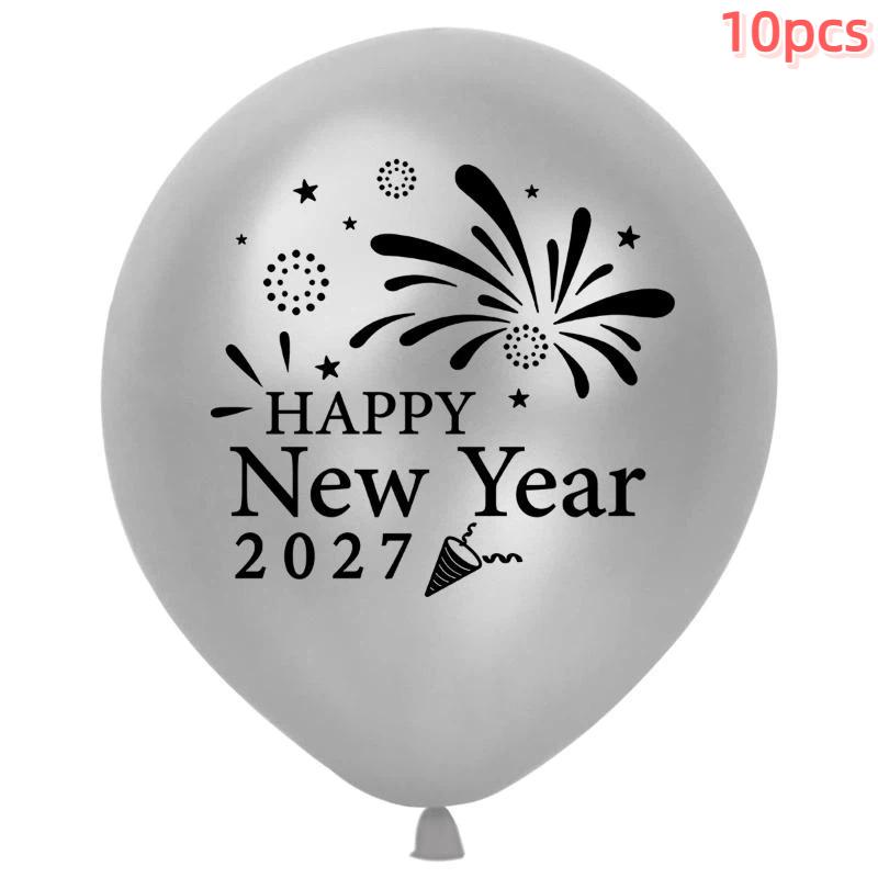 10Pcs Happy 2027 New Year'S Day Party Latex Balloons Happy New Year Party Home Decoration