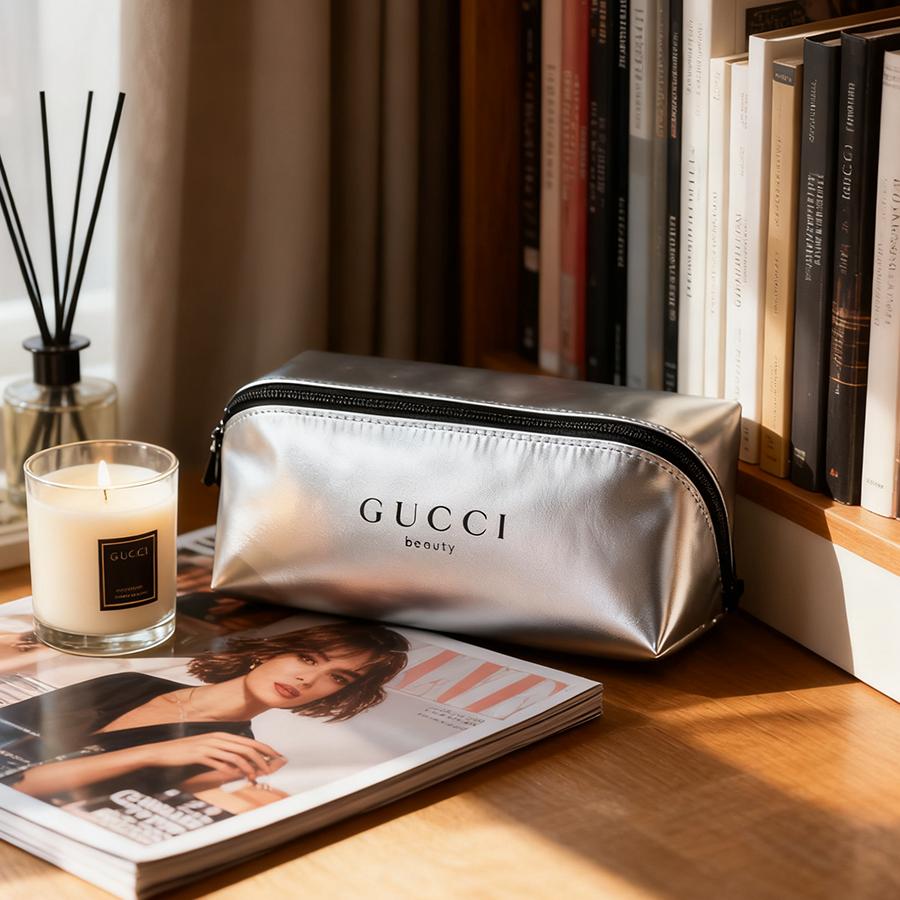 Gucci women's cosmetic bag, made of pure cotton, large capacity, suitable for commuting and parties, eco-friendly. Environmentally Friendly