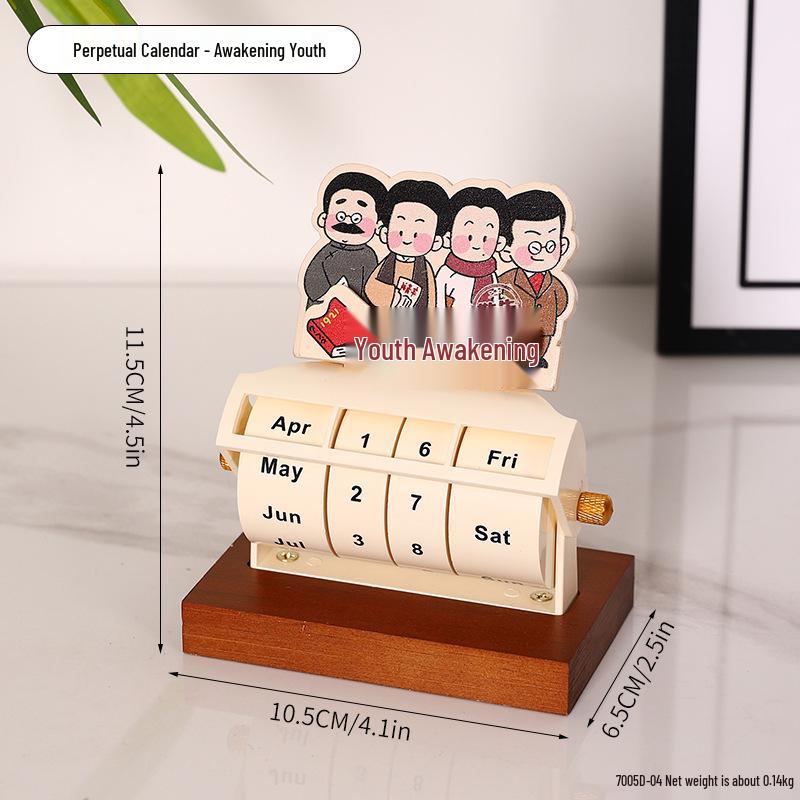 Verstelbare Roterende Eeuwigdurende Bureaukalender - Bureauornament en Home Office Decoratie.