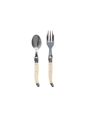 Janneron Laguiole Ivory Teaspoon & Teafork Set
