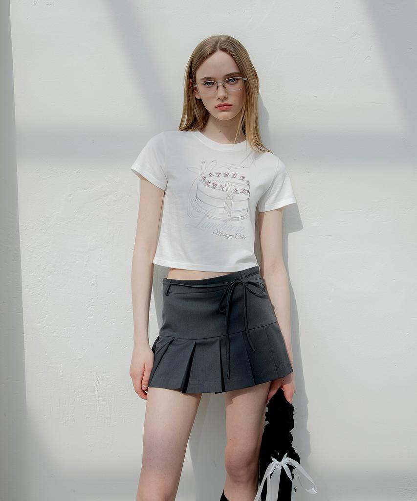 Dimanche Pleated Skirt (Gray)