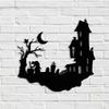Metal Silhouette Yard Signs Wall Decor - Modern Delight for Halloween Room, Sticker Mural with Metal Wall Hanging