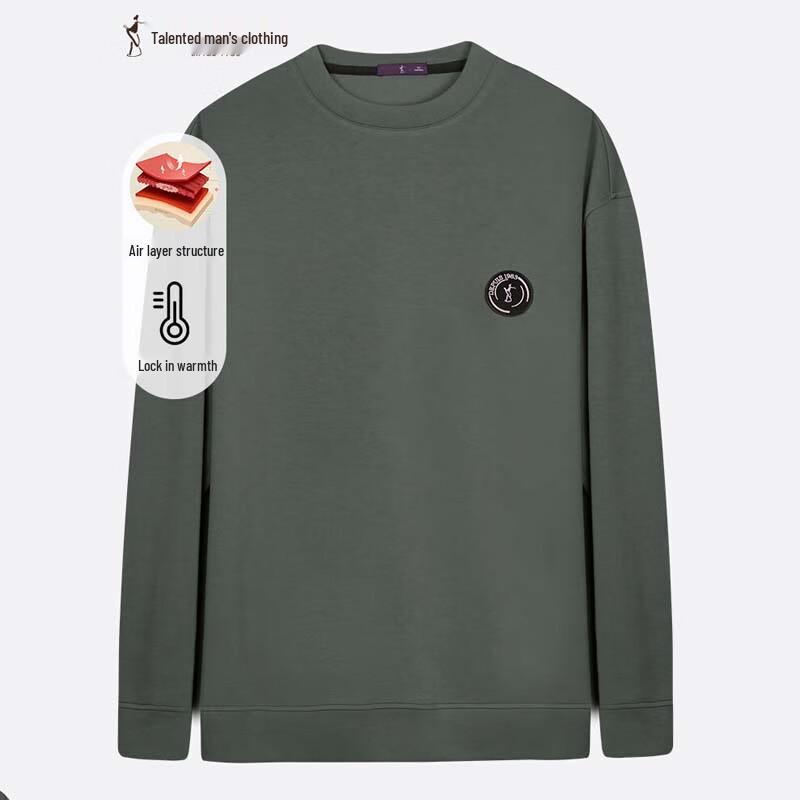 

TRIES Men s Embroidered Round Neck Pullover Sweatshirt L