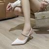 A Rhinestone Chain with Bag Head Sandals Women's Stiletto High Heels Temperament Not Tired Feet In Summer