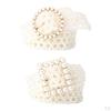 Bling Pearls Waist Belt Faux Pearl Beaded Buckle Elegant Bridal Chain Girls Dress Sash Elastic