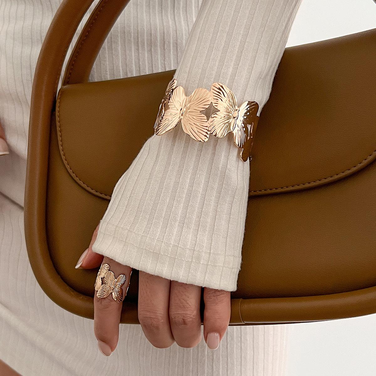 Браслет  Цветок Ветра , Персонализированный Металлический Набор Колец и Браслетов  Морская Звезда Бабочка